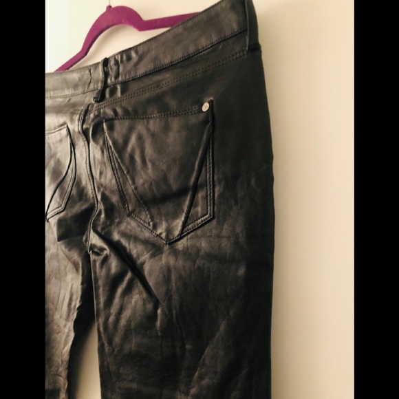 River Island Super Skinny Leather Look Jeans - Picture 6 of 9